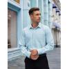 imageCOOFANDY Mens Dress Shirts Long Sleeve Wrinkle Free Shirt Textured Business Casual Button Down ShirtLight Blue