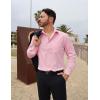 imageCOOFANDY Mens Dress Shirts Long Sleeve Wrinkle Free Shirt Textured Business Casual Button Down ShirtLight Pink