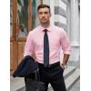 imageCOOFANDY Mens Dress Shirts Long Sleeve Wrinkle Free Shirt Textured Business Casual Button Down ShirtLight Pink