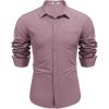 imageCOOFANDY Mens Dress Shirts Long Sleeve Wrinkle Free Shirt Textured Business Casual Button Down ShirtLilac