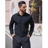 imageCOOFANDY Mens Dress Shirts Long Sleeve Wrinkle Free Shirt Textured Business Casual Button Down ShirtNavy Blue