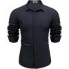 imageCOOFANDY Mens Dress Shirts Long Sleeve Wrinkle Free Shirt Textured Business Casual Button Down ShirtNavy Blue