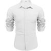 imageCOOFANDY Mens Dress Shirts Long Sleeve Wrinkle Free Shirt Textured Business Casual Button Down ShirtWhite