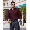 imageCOOFANDY Mens Dress Shirts Long Sleeve Wrinkle Free Shirt Textured Business Casual Button Down ShirtWine Red