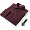 imageCOOFANDY Mens Dress Shirts Long Sleeve Wrinkle Free Shirt Textured Business Casual Button Down ShirtWine Red