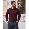 imageCOOFANDY Mens Dress Shirts Long Sleeve Wrinkle Free Shirt Textured Business Casual Button Down ShirtWine Red