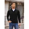 imageCOOFANDY Mens Fashion Shawl Collar Pullover Casual Long Sleeve Knitted Sweater SweatshirtsSweatshirtblack