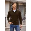 imageCOOFANDY Mens Fashion Shawl Collar Pullover Casual Long Sleeve Knitted Sweater SweatshirtsSweatshirtbrown