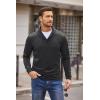 imageCOOFANDY Mens Fashion Shawl Collar Pullover Casual Long Sleeve Knitted Sweater SweatshirtsSweatshirtdark Gray