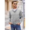 imageCOOFANDY Mens Fashion Shawl Collar Pullover Casual Long Sleeve Knitted Sweater SweatshirtsSweatshirtgray