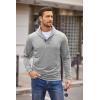 imageCOOFANDY Mens Fashion Shawl Collar Pullover Casual Long Sleeve Knitted Sweater SweatshirtsSweatshirtgray