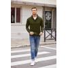 imageCOOFANDY Mens Fashion Shawl Collar Pullover Casual Long Sleeve Knitted Sweater SweatshirtsSweatshirtolive