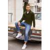 imageCOOFANDY Mens Fashion Shawl Collar Pullover Casual Long Sleeve Knitted Sweater SweatshirtsSweatshirtolive