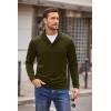 imageCOOFANDY Mens Fashion Shawl Collar Pullover Casual Long Sleeve Knitted Sweater SweatshirtsSweatshirtolive