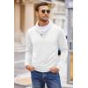 imageCOOFANDY Mens Fashion Shawl Collar Pullover Casual Long Sleeve Knitted Sweater SweatshirtsSweatshirtwhite