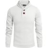 imageCOOFANDY Mens Fashion Shawl Collar Pullover Casual Long Sleeve Knitted Sweater SweatshirtsSweatshirtwhite