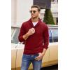 imageCOOFANDY Mens Fashion Shawl Collar Pullover Casual Long Sleeve Knitted Sweater SweatshirtsSweatshirtwine Red