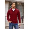 imageCOOFANDY Mens Fashion Shawl Collar Pullover Casual Long Sleeve Knitted Sweater SweatshirtsSweatshirtwine Red