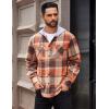 imageCOOFANDY Mens Flannel Hoodie Plaid Shirt Long Sleeve Button Down Casual Shirt Jacket Lightweight Fall ShacketPlaidorange  Khaki