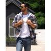 imageCOOFANDY Mens Flannel Hoodie Plaid Shirt Long Sleeve Button Down Casual Shirt Jacket Lightweight Fall ShacketPlaidyellow  Blue