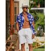 imageCOOFANDY Mens Hawaiian Shirts Short Sleeve Button Down Shirt Casual Summer Beach Shirts Floral Tropical Vacation Resort WearBluebird