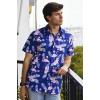 imageCOOFANDY Mens Hawaiian Shirts Short Sleeve Button Down Shirt Casual Summer Beach Shirts Floral Tropical Vacation Resort WearBluebird