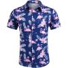 imageCOOFANDY Mens Hawaiian Shirts Short Sleeve Button Down Shirt Casual Summer Beach Shirts Floral Tropical Vacation Resort WearBluebird