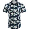 imageCOOFANDY Mens Hawaiian Shirts Short Sleeve Button Down Shirt Casual Summer Beach Shirts Floral Tropical Vacation Resort WearGreen