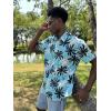 imageCOOFANDY Mens Hawaiian Shirts Short Sleeve Button Down Shirt Casual Summer Beach Shirts Floral Tropical Vacation Resort WearLight Blue