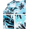 imageCOOFANDY Mens Hawaiian Shirts Short Sleeve Button Down Shirt Casual Summer Beach Shirts Floral Tropical Vacation Resort WearLight Blue
