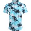 imageCOOFANDY Mens Hawaiian Shirts Short Sleeve Button Down Shirt Casual Summer Beach Shirts Floral Tropical Vacation Resort WearLight Blue