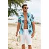 imageCOOFANDY Mens Hawaiian Shirts Short Sleeve Button Down Shirt Casual Summer Beach Shirts Floral Tropical Vacation Resort WearLight Blue