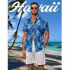 imageCOOFANDY Mens Hawaiian Shirts Short Sleeve Button Down Shirt Casual Summer Beach Shirts Floral Tropical Vacation Resort WearNavy Bluepalm Leaf