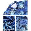 imageCOOFANDY Mens Hawaiian Shirts Short Sleeve Button Down Shirt Casual Summer Beach Shirts Floral Tropical Vacation Resort WearNavy Bluepalm Leaf