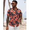 imageCOOFANDY Mens Hawaiian Shirts Short Sleeve Button Down Shirt Casual Summer Beach Shirts Floral Tropical Vacation Resort WearOrangefloral