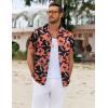 imageCOOFANDY Mens Hawaiian Shirts Short Sleeve Button Down Shirt Casual Summer Beach Shirts Floral Tropical Vacation Resort WearOrangefloral