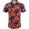 imageCOOFANDY Mens Hawaiian Shirts Short Sleeve Button Down Shirt Casual Summer Beach Shirts Floral Tropical Vacation Resort WearOrangefloral