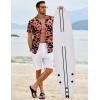 imageCOOFANDY Mens Hawaiian Shirts Short Sleeve Button Down Shirt Casual Summer Beach Shirts Floral Tropical Vacation Resort WearOrangefloral
