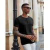 imageCOOFANDY Mens Henley Shirts Short Sleeve Casual Summer Basic Tee Solid Button TShirtsBlack