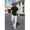 imageCOOFANDY Mens Henley Shirts Short Sleeve Casual Summer Basic Tee Solid Button TShirtsBlack