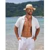 imageCOOFANDY Mens Knit Short Sleeve Shirt Casual Button Down Shirt Vintage Fashion Polo Shirts Crochet Summer Beach ShirtsAwhite