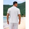 imageCOOFANDY Mens Knit Short Sleeve Shirt Casual Button Down Shirt Vintage Fashion Polo Shirts Crochet Summer Beach ShirtsAwhite