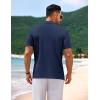imageCOOFANDY Mens Knit Short Sleeve Shirt Casual Button Down Shirt Vintage Fashion Polo Shirts Crochet Summer Beach ShirtsBlueviolet