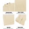 imageCOOFANDY Mens Linen Henley Shirts Long Sleeve Collarless TShirts Longline Kurta Beach Shirts with PocketBeige