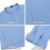 imageCOOFANDY Mens Linen Henley Shirts Long Sleeve Collarless TShirts Longline Kurta Beach Shirts with PocketLight Blue