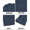 imageCOOFANDY Mens Linen Henley Shirts Long Sleeve Collarless TShirts Longline Kurta Beach Shirts with PocketNavy Blue