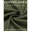 imageCOOFANDY Mens Long Sleeve Button Down Shirts Casual Cotton Linen Shirts Summer Beach Shirt with PocketArmy Green