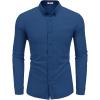 imageCOOFANDY Mens Long Sleeve Button Down Shirts Casual Cotton Linen Shirts Summer Beach Shirt with PocketNavy