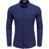 imageCOOFANDY Mens Long Sleeve Button Down Shirts Casual Cotton Linen Shirts Summer Beach Shirt with PocketNavy Blue