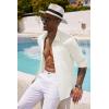 imageCOOFANDY Mens Long Sleeve Button Down Shirts Casual Cotton Linen Shirts Summer Beach Shirt with PocketWhite